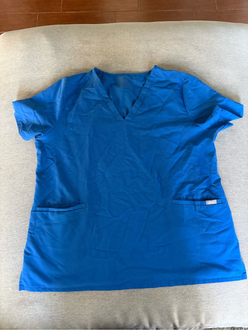 Figs Women's V-Neck Scrub Top in Royal Blue